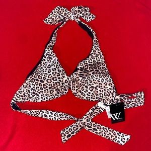 NWT cheetah/animal print bikini top